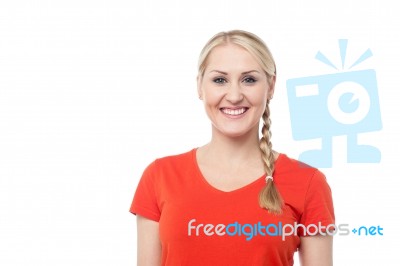 Portrait Of Smiling Young Woman Stock Photo