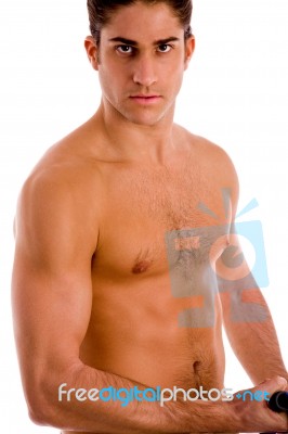 Portrait Of Strong Young Male Stock Photo