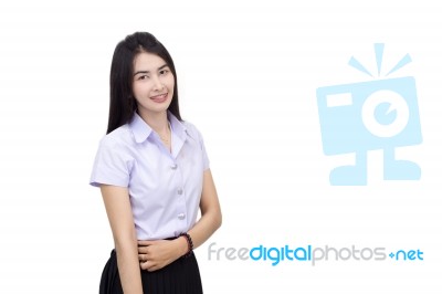 Portrait Of  Student University Uniform Stock Photo