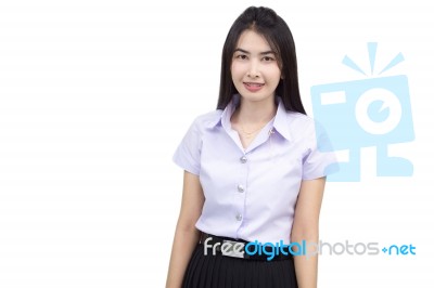 Portrait Of  Student University Uniform Stock Photo