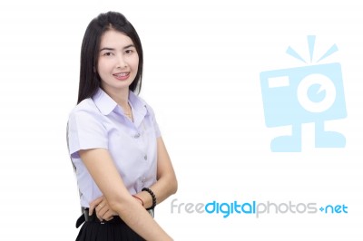 Portrait Of  Student University Uniform Stock Photo