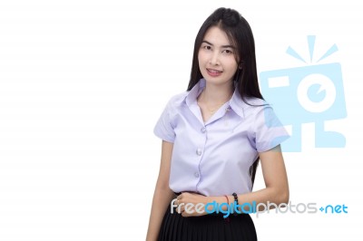 Portrait Of  Student University Uniform Stock Photo