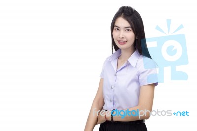 Portrait Of  Student University Uniform Stock Photo