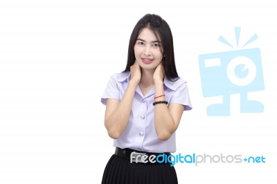 Portrait Of  Student University Uniform Stock Photo