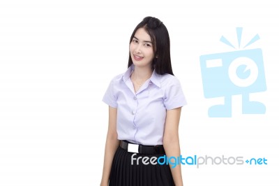 Portrait Of  Student University Uniform Stock Photo