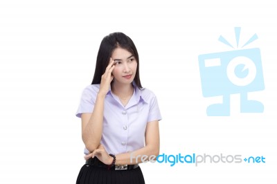 Portrait Of  Student University Uniform Stock Photo