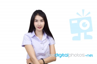 Portrait Of  Student University Uniform Stock Photo