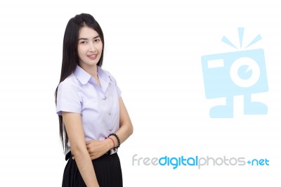 Portrait Of  Student University Uniform Stock Photo