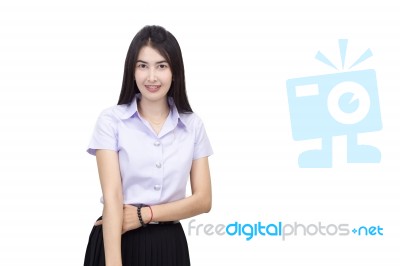 Portrait Of  Student University Uniform Stock Photo