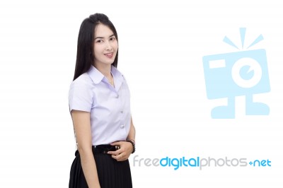 Portrait Of  Student University Uniform Stock Photo