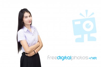 Portrait Of  Student University Uniform Stock Photo