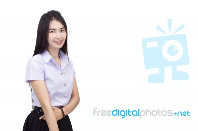 Portrait Of  Student University Uniform Stock Photo