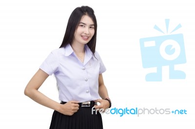 Portrait Of  Student University Uniform Stock Photo