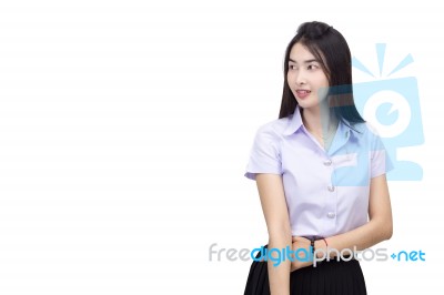 Portrait Of  Student University Uniform Stock Photo