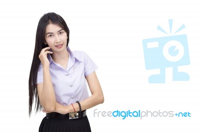 Portrait Of  Student University Uniform Stock Photo