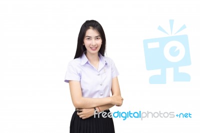 Portrait Of  Student University Uniform Stock Photo