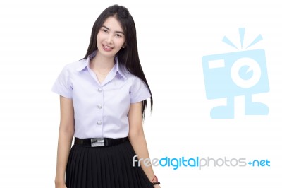 Portrait Of  Student University Uniform Stock Photo