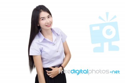 Portrait Of  Student University Uniform Stock Photo