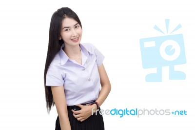 Portrait Of  Student University Uniform Stock Photo