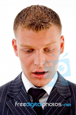 Portrait Of Surprised Businessman Stock Photo