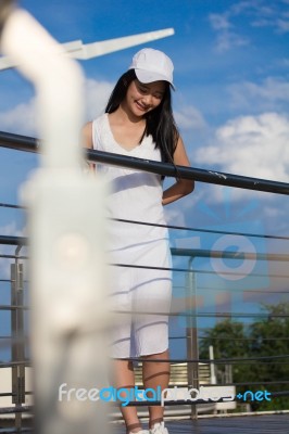 Portrait Of Thai Teen Beautiful Girl Happy And Relax Stock Photo