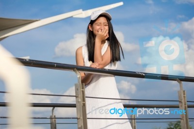 Portrait Of Thai Teen Beautiful Girl Happy And Relax Stock Photo