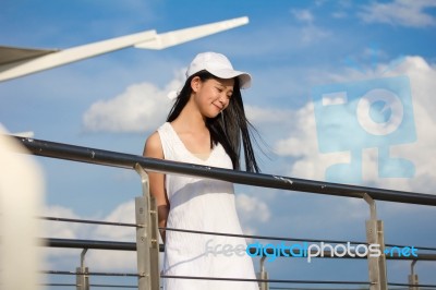 Portrait Of Thai Teen Beautiful Girl Happy And Relax Stock Photo