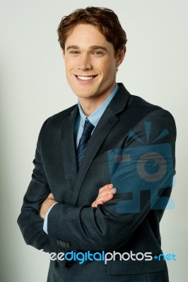 Portrait Of Young Business Executive Stock Photo