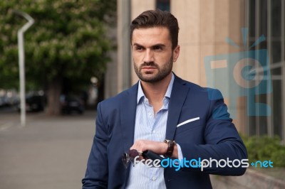 Portrait Of Young Business Man Stock Photo