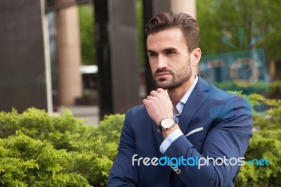 Portrait Of Young Business Man Stock Photo