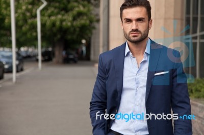 Portrait Of Young Business Man Stock Photo