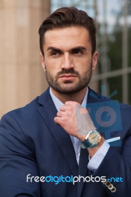 Portrait Of Young Business Man Stock Photo