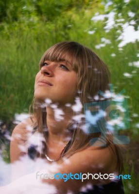 Portrait Of Young Girl Outdoor Stock Photo