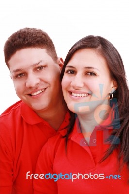 Portrait Of Young Happy Beautiful Couple Stock Photo