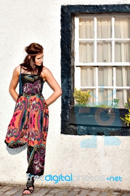 Portrait Of Young Hippie Girl Stock Photo