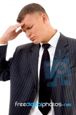 Portrait Of Young Lawyer In Tension Stock Photo