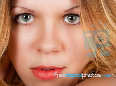 Portrait Of Young Pretty Woman Stock Photo