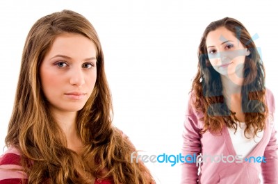 Portrait Of Young Sisters Stock Photo