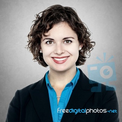 Portrait Of Young Smiling Business Woman Stock Photo