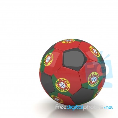 Portugal Soccer Ball Isolated White Background Stock Image