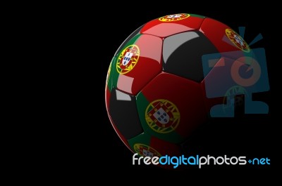 Portugal Soccer Ball Isolated White Background Stock Image