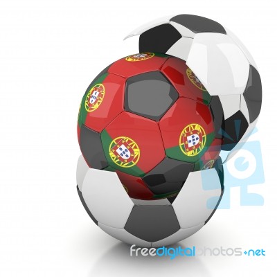 Portugal Soccer Ball Isolated White Background Stock Image