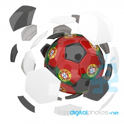 Portugal Soccer Ball Isolated White Background Stock Image