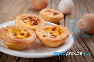 Portuguese Egg Tart Stock Photo