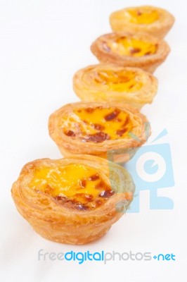 Portuguese Egg Tart Stock Photo