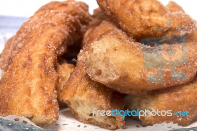 Portuguese Farturas Sweet Fried Dough Stock Photo