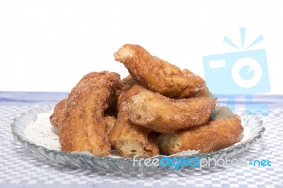 Portuguese Farturas Sweet Fried Dough Stock Photo