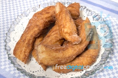 Portuguese Farturas Sweet Fried Dough Stock Photo