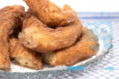 Portuguese Farturas Sweet Fried Dough Stock Photo