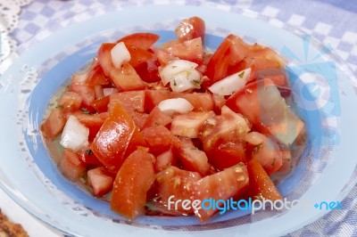 Portuguese Tomato Salad Stock Photo